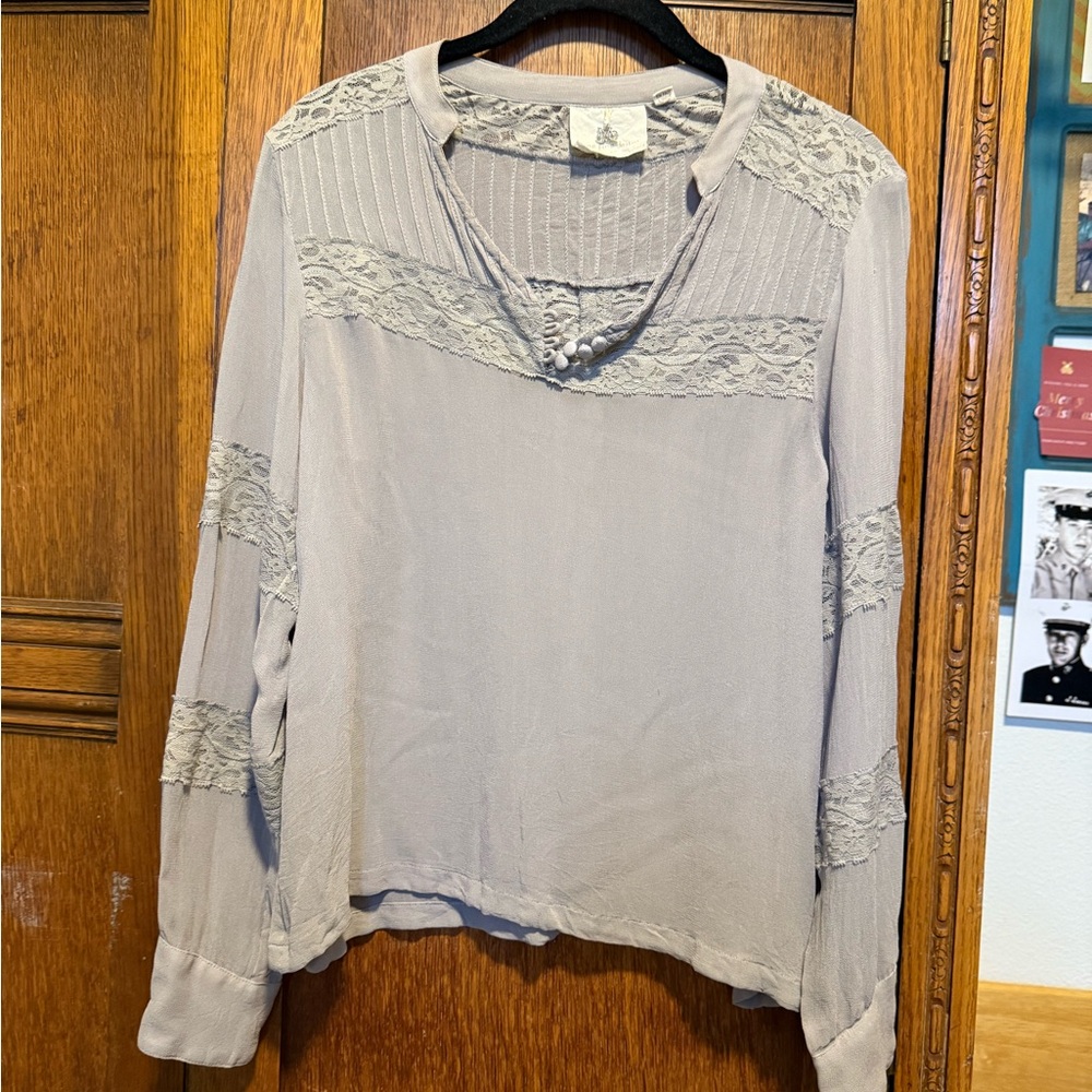 Elegant Women's Blouse with Lace Accents
